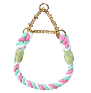 Laisse et collier de chien tressés à la main colorés mains libres Laisse et collier en corde de coton de luxe personnalisés - Product Image 4