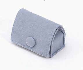 Custom Velvet Square Mini <b>Ring</b> <b>Box</b> 6x4.5x3cm Portable Button Closure Jewelry Storage for <b>Rings</b> and Earrings and Gift Store - Product Image 4