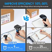 Eyoyo 1D 2D Bluetooth Anneau sans fil Portable Doigt Inventaire QR Lecteur de codes à barres Scanner de codes à barres avec station de charge
