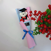 Kotak Hadiah Buket Bunga Matahari Buatan Tangan Desain Beruang PhD Beruang Es - Produk Jadi untuk Natal Hari Guru Wisuda
