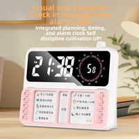 Réveil numérique 3-en-1 avec compte à rebours, affichage LED par projection, batterie rechargeable - Minuteur de liste de choses à faire pour enfants, idéal pour la maison, la chambre et le salon