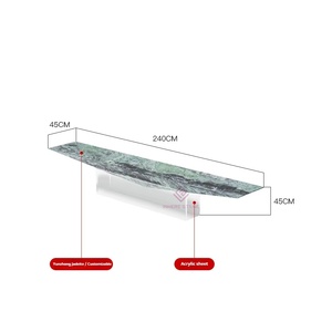 Italiana nuvola di giada marmo TV Stand di lusso in pietra naturale <span class=keywords><strong>Console</strong></span> Set per soggiorno arredamento per la casa - Product Image 6