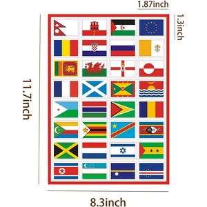 Países banderas pegatinas vinilo impermeable Calcomanía para viaje pasaporte equipaje aula decoración Copa Mundial Juegos Olímpicos A4 7 paquetes - Product Image 2