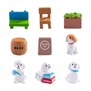 weij Micro-paisaje de dibujos animados, lectura, regar flores, casa de muñecas para perros, accesorios decorativos DIY, mini adornos - Product Image 5