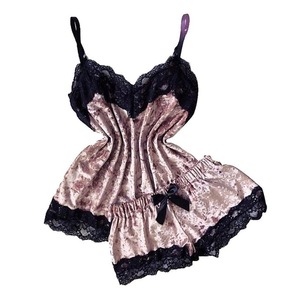Conjunto de Lencería Sexy de Terciopelo, Pijama para Mujer, Conjunto de Pijama Sexy y Tentador, Babydoll, Ropa de Dormir, Camiseta Linda y Pantalones Cortos, Pijama Mujer - Product Image 5