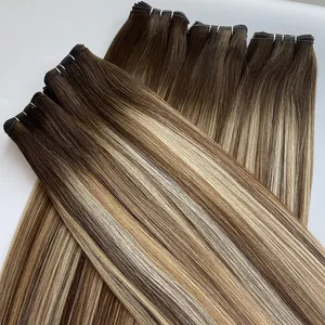 Direct Factory Wholesale Virgin Cuticle Russian Double Drawn Hair Handtied Weft