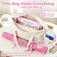 Sac de rangement pour Mahjong américain en toile, écologique, durable, multifonctionnel, moderne, grande capacité, portable, sac fourre-tout pour la maison