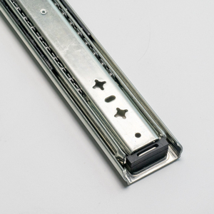 Glissières de tiroir robustes 31-50 kg 53 mm, télescopiques verrouillables pour <span class=keywords><strong>armoire</strong></span>, glissières à roulement industriel robustes - Product Image 2