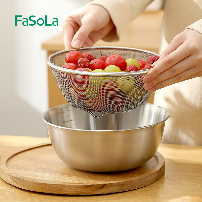 Сливная корзина из нержавеющей стали FaSoLa, Дуршлаг Из Нержавеющей Стали, Международный сетчатый дуршлаг, корзина для посудомоечной машины