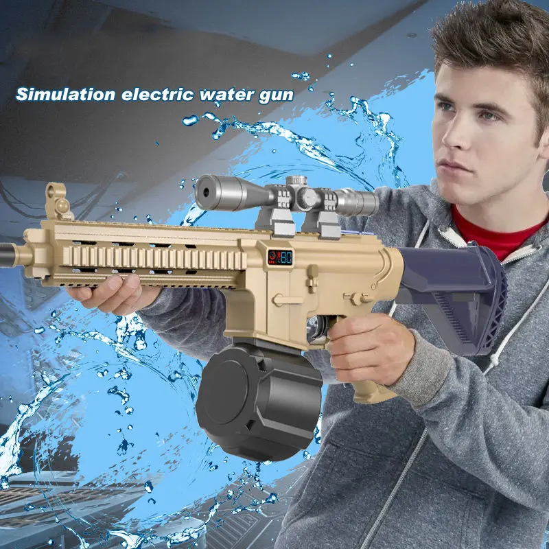 Children Military Squirt Guns Toys Automatic Shooting Water Blaster Gun Toy Summer Outdoor Shooting Game Watergun Toys