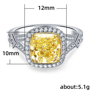 Anello di Fidanzamento Quadrato in Rame Lucido per Donne, Gioiello Romantico alla Moda, Accessorio Creato in Laboratorio - Product Image 5