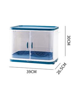 Usine en gros ménage cuisine Double vidange bol support avec <span class=keywords><strong>couvercle</strong></span> anti-poussière bol stockage égouttoir support - Product Image 4