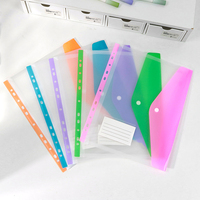 Gran oferta, carpeta de archivos transparente A4 personalizada, bolsa de documentos, cierre de hebilla de PP, sobre colorido para papelería escolar