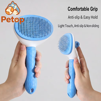 Brosse lissante autonettoyante Petop pour chiens et chats – Outil de toilettage doux pour la peau, idéal pour l'élimination des poils morts – Produit pour animaux de compagnie