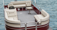Petit bateau ponton extensible de 15 pieds avec cabine fermée et échelle à vendre