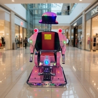 Robot à roulettes pour 2 personnes, alimenté par batterie, avec rotation à 360 degrés, pour centre commercial, parc