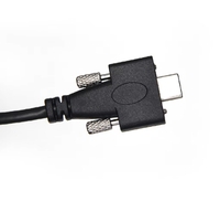 Kabel USB Industri Wavelink Panel Mount USB A ke USB C Tipe C dengan Kabel Data Pengunci Sekrup Ganda