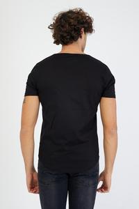 เสื้อยืดแห้งเร็วสำหรับผู้ชาย,เสื้อกีฬาคอลูกเรือขายส่งสีดำ - Product Image 5