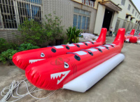Bateau banane double tube 10 places adapté à l'aviron multi-personnes en forme de missile Bateau gonflable Loong Boat