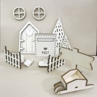 Ensemble de décorations pour maison de poupée miniature de style européen, avec chariot mignon, clôture, porte en bois et petite scène décorative avec petites chaussures hollandaises