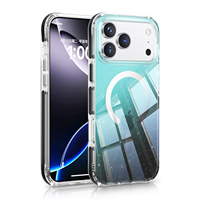 Coque de téléphone magnétique à chargement sans fil IMD Premium avec dégradé de paillettes pour iPhone 17 Pro Max, antichoc, vente en gros