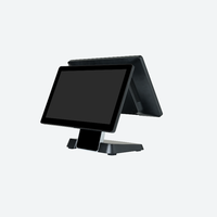 Caisse enregistreuse POS tout-en-un 15,6 pouces avec écran tactile capacitif 10 points, double écran, Wi-Fi 6, système Windows, 16 Go de RAM, 256 Go