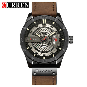 CURREN 8301 <span class=keywords><strong>Orologio</strong></span> al Quarzo <span class=keywords><strong>da</strong></span> Uomo Nero di Tendenza con Cinturino in Pelle PU Impermeabile con Display Data <span class=keywords><strong>Orologio</strong></span> Business Design in Cina - Product Image 2