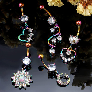 Nueva Tendencia de Moda, Joyería de Piercing para Ombligo con Cierre Flotante Plateado de Diseño, Venta al por Mayor - Product Image 6
