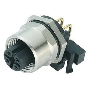 Binder 99-3732-203-04 4p, right-angle, D-code, female, shielded, M12 Connector