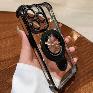 Custodia per cellulare magnetica con supporto in TPU trasparente antiurto di lusso <span class=keywords><strong>iPhone</strong></span> 15 14 13 12 <span class=keywords><strong>11</strong></span> Pro Max Cover per cellulare trasparente - Product Image 6