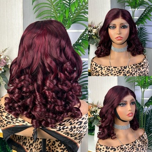 Perruque bouclée rebondissante de luxe à double trame, prix d'usine, vente chaude, cheveux vierges 5*5, longueur 16 pouces, durée de vie de 2 ans, sans perte de cheveux, toutes les couleurs - Product Image 6