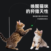 Nouveau jouet simple en PVC à fibre optique laser pour chat, plumes d'exercice et d'entraînement, canne à pêche extra-longue pour chatons