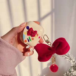 Étui Airpods <span class=keywords><strong>Pro</strong></span> 1/<span class=keywords><strong>2</strong></span>/4 en Silicone souple, Transparent, en forme de cœur, fleur 3d, avec crochet métallique papillon, <span class=keywords><strong>coque</strong></span> - Product Image 4
