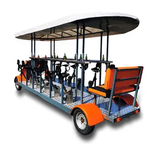 2024 New Electric Sightseeing Bus For Sale Tandem Bar Bike The Pedal Pub Mobile Suppliers