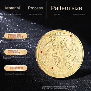 Taiji figura <span class=keywords><strong>Gossip</strong></span> moneta decorativa bronzo antico medaglione commemorativo classico drago fenice Design metallo Souvenir in ferro - Product Image 4
