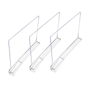 <span class=keywords><strong>Amazon</strong></span> Offre Spéciale Séparateur de placard Séparateur d'étagères en <span class=keywords><strong>plastique</strong></span> Déflecteur de séparation en acrylique pour l'organisation de placard Séparateur d'étagère transparent - Product Image 2
