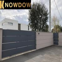 KNOWDOW Moderne Aluminium Persienne Porte Principale Portes Maison Villa Externe Entrée Avant Automatisée Coulissante Aluminium Clôture Porte Conceptions
