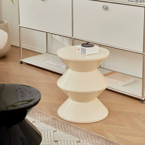 Tavolino a Forma di Clessidra in PE, Sgabello Multifunzionale e Tavolino d'Appoggio, Opzioni di Colore Multiple per Soggiorno e Camera <span class=keywords><strong>da</strong></span> Letto - Product Image 1