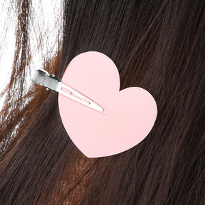 Pinza de Pelo de Plástico en Forma de Corazón de Alta Calidad para Niños, 10 cm, Rosa, Uso Diario - Product Image 1