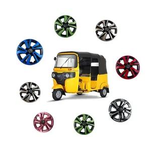 Manufacturer Motorcycle parts three wheeler Bajaj spare parts tricycle Re205 tuk tuk wheel drum cover colorful Wheel Hub Caps