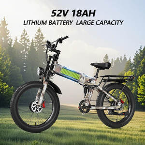 Bicicleta Eléctrica Híbrida AMYET de 24 Pulgadas, Suspensión Completa, Alta Velocidad, 1000W, 52V, Motor Trasero, Neumáticos Gruesos para Todoterreno, UE/EE. UU. - Product Image 2