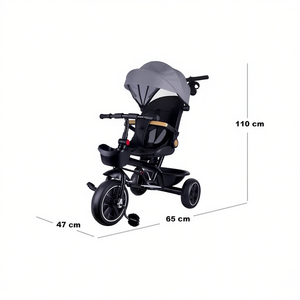 <b>Net</b> Grey Star Tricycle <b>Plastic</b> 65x47x110 Cm 25 Kg Capacity Foldable Seat for Kids Ages 8-13 - Product Image 1