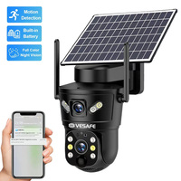 Cámara de seguridad WiFi PTZ VESAFE V380 Pro 6MP, solar, para el hogar, impermeable, con tarjeta SIM 4G HD