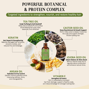 Huile capillaire naturelle à base de romarin et de menthe pour la croissance des cheveux, traitement réparateur du cuir chevelu à la biotine et aux peptides, <span class=keywords><strong>sans</strong></span> <span class=keywords><strong>paraben</strong></span> ni <span class=keywords><strong>sulfate</strong></span>, huile essentielle - Product Image 5