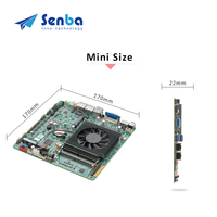 Carte mère industrielle embarquée X86 fine 17x17 cm 12V avec 2 ports LAN, processeur I5-8260U, DDR4 jusqu'à 64 Go, 6 ports COM, 8 ports USB, SIM, PS2
