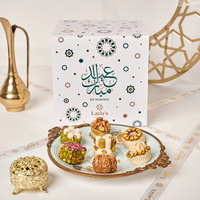 Boîte-cadeau de gâteries méditerranéennes décadentes personnalisées à 3 couches pour les desserts de l'Aïd Moubarak Boîtes de dattes en papier pour l'appréciation et les félicitations