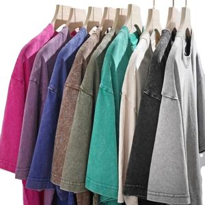 Camiseta Gráfica Personalizada con Lavado Ácido al por Mayor para Hombre, de Punto Grueso, Oversize, Negra, Estilo Vintage Lavado - Product Image 2