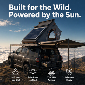 Tente <span class=keywords><strong>de</strong></span> <span class=keywords><strong>toit</strong></span> rigide en aluminium Zentopia avec panneau solaire 100W, déploiement en 30 secondes, étanche quatre saisons pour camping 4x4 et overland - Product Image 1