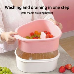 Factory Portable Fruit <b>Vegetable</b> Washing Machine Cleaner Spinner Bowl With <b>Brush</b> Efficient Cleaning Tool for Kitchen - Product Image 5