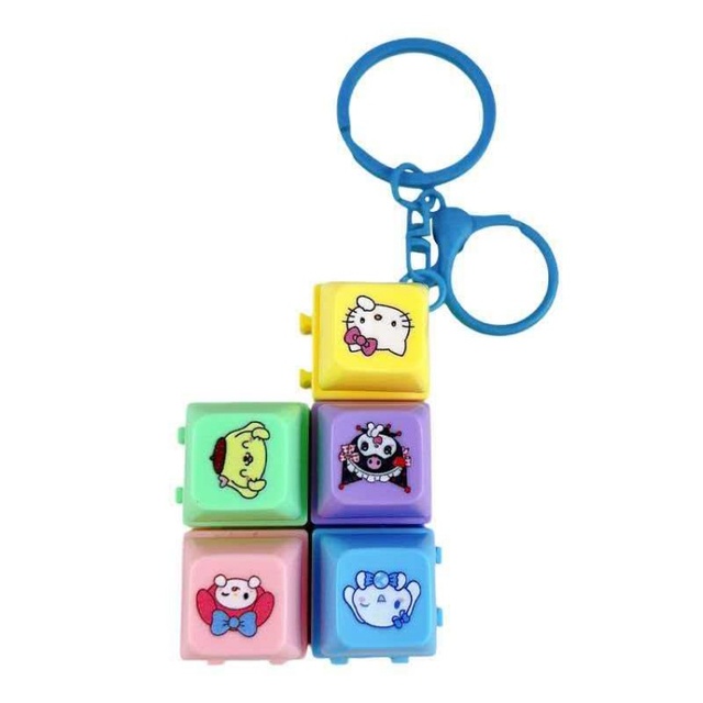 Custom Design Keycap Fidget Keychain Keycap Keyboard Click Fidget Cute Keychain Multiple Color Options Stim Toy Stress Relief